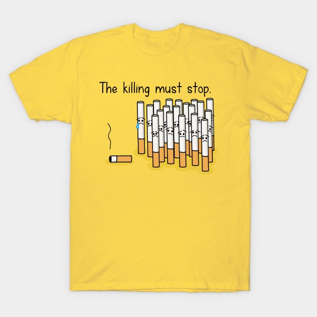 Tobacco tragedy T-Shirt by hungryfatcat